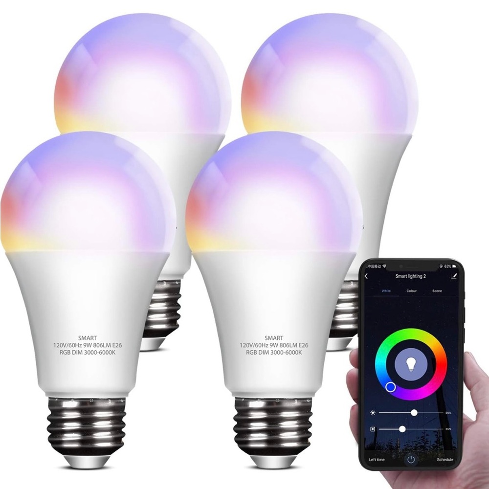 Elecwish Lighting A19 Dusk to Dawn LED Bulb - Multicolor